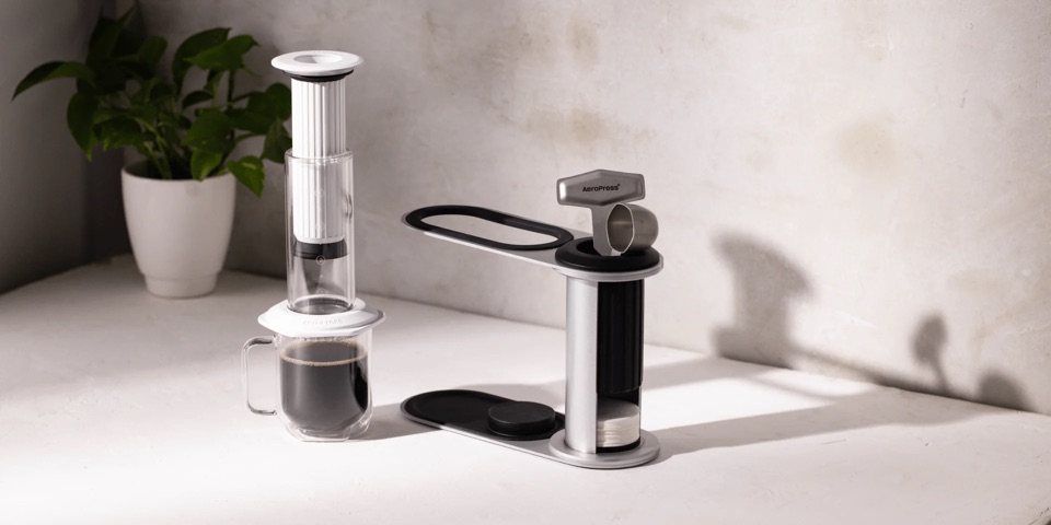 AeroPress Premium sitting on a kitchen counter